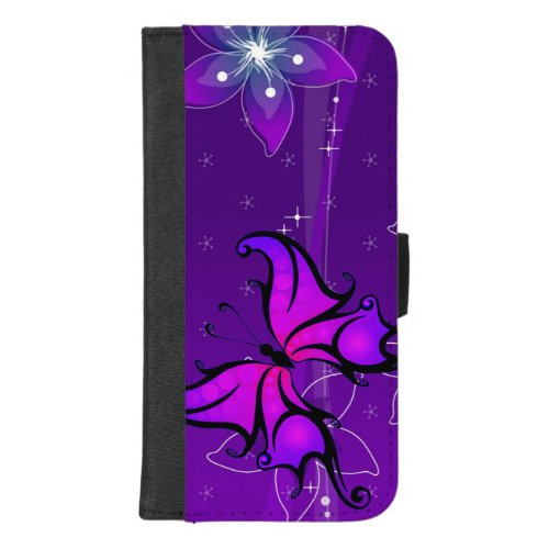 Bold Purple Butterfly iPhone 87 Plus Wallet Case