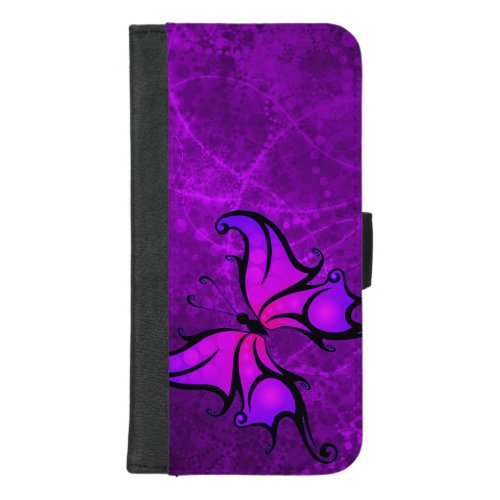 Bold Purple Butterfly iPhone 87 Plus Wallet Case