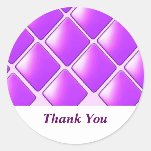 Bold Purple Diamond Pattern Classic Round Sticker