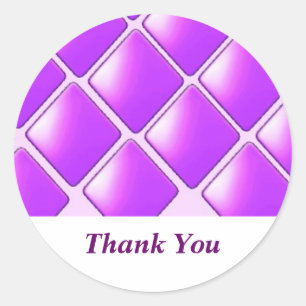 Bold Purple Diamond Pattern Classic Round Sticker
