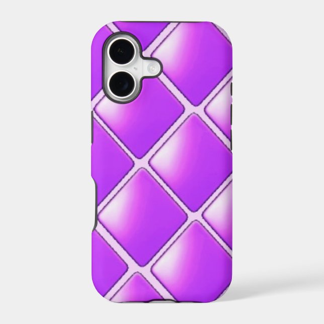 Bold Purple Diamond Pattern Iphone Case (Back)