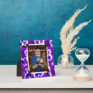 Bold Purple Fairy Pansies, Photo Frame Plaque
