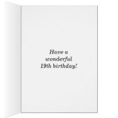 Bold, Purple, Faux Gold 19th Birthday w/ Name Card (Inside (Right))