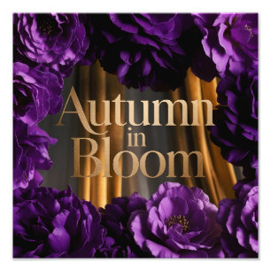 Bold Purple Floral Border Autumn Statement Design Photo Print
