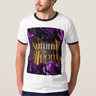 Bold Purple Floral Border Autumn Statement Design T-Shirt
