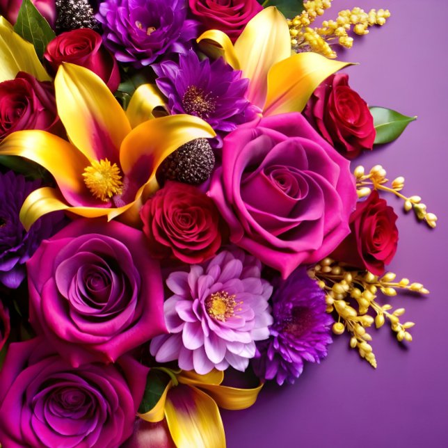 Bold Purple Floral Wrapping Paper ("Bright Floral Celebration Paper")