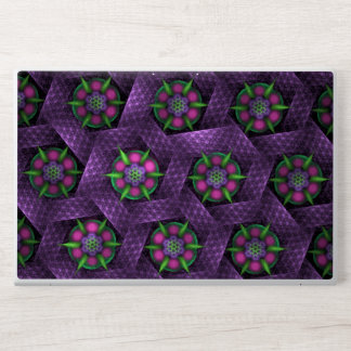 Bold Purple Geometric Floral Pattern HP Laptop Skin