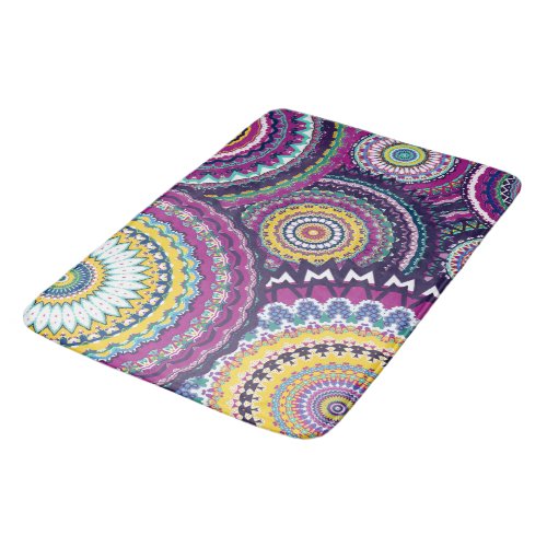 Bold Purple Mutli_Mandalas Bath Mat