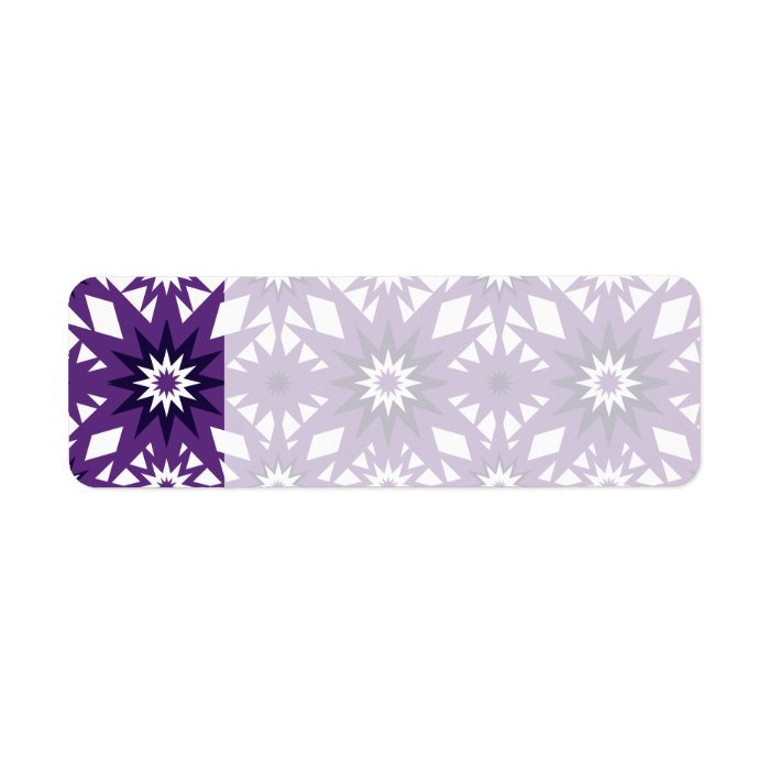 Bold Purple Star Pattern Starburst Design Return Address Label