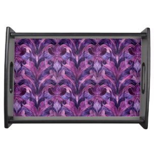 Bold Purple Tones Art Deco Small Serving Tray