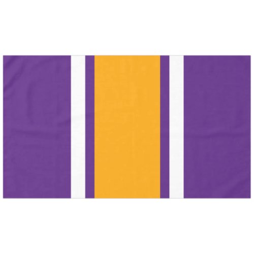 Bold Purple Yellow White Athletic Racing Stripes Tablecloth