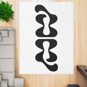 Bold Q mirrored Modern Black and White Rug