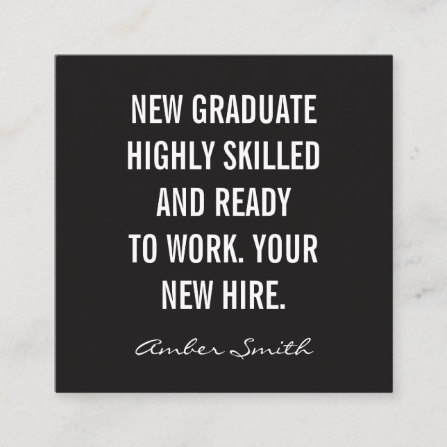 Bold Quote Square Business Card (Front)