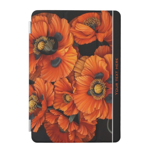 Bold Radiant Beauty Orange Poppy Floral Art iPad Mini Cover (Front)