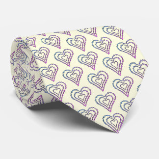Bold Rainbow Abstract Heart Pattern Neck Tie
