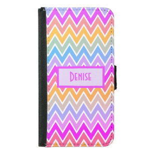 Bold Rainbow Chevron Zig Zag Pattern Samsung Galaxy S5 Wallet Case