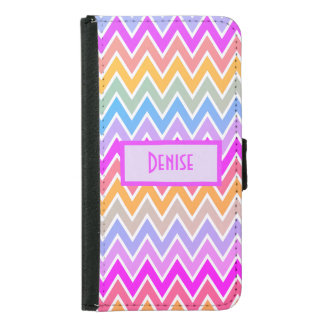 Bold Rainbow Chevron Zig Zag Pattern Samsung Galaxy S5 Wallet Case