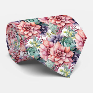 Bold Rainbow Colorful Cowboy Succulents Neck Tie