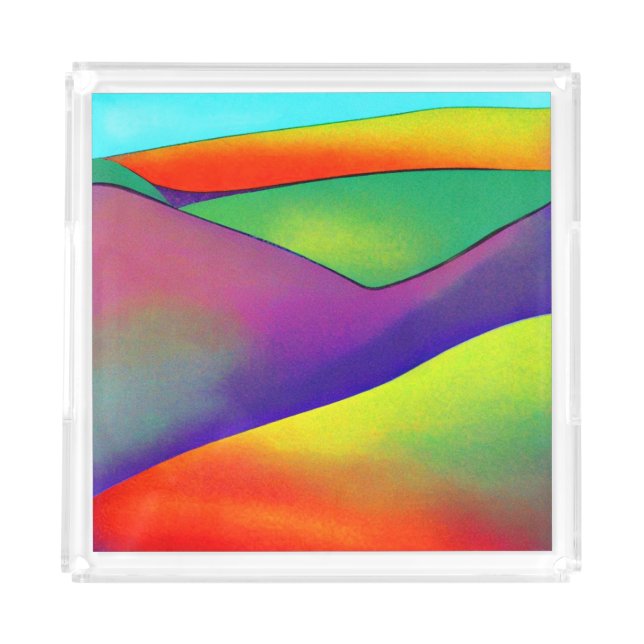 Bold Rainbow Hills Acrylic Tray (Front)