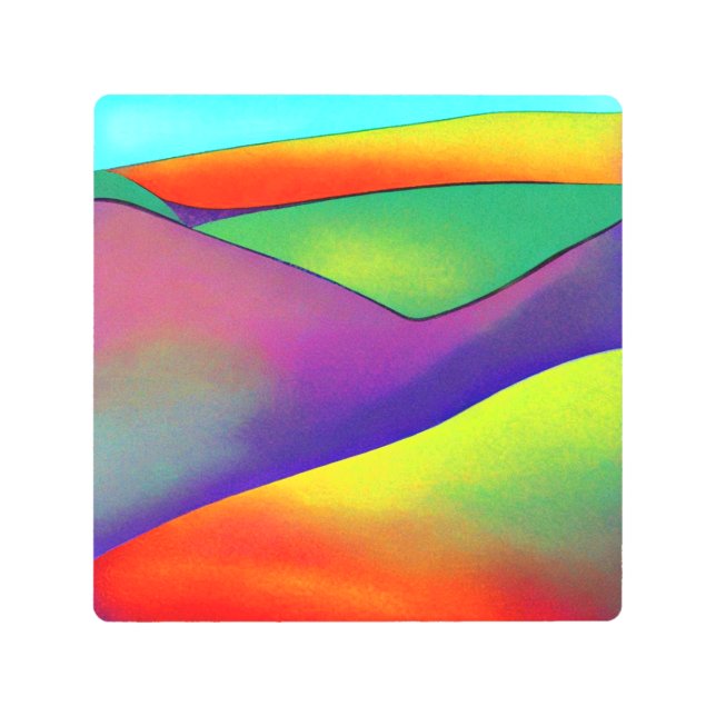 Bold Rainbow Hills Metal Print (Front)