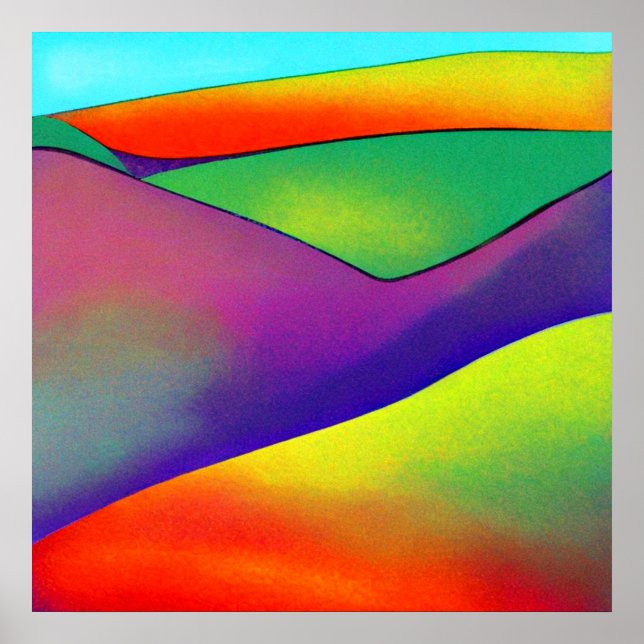 Bold Rainbow Hills Poster (Front)