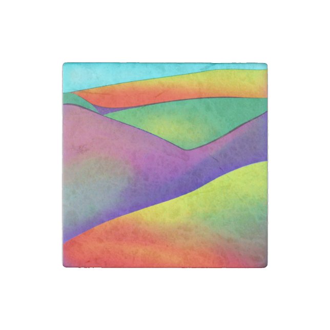 Bold Rainbow Hills Stone Magnet (Front)