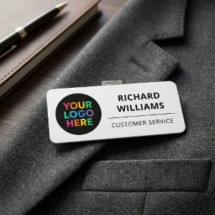 Bold Rainbow Logo Circle White Modern Business Name Tag