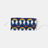 Bold Rainbow Navy Blue Pattern Adult Cloth Face Mask (Front, Folded)