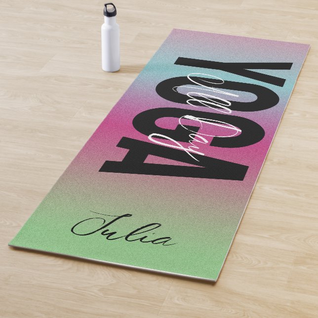 Bold Rainbow Personalized Name Yoga Mat (In Situ)