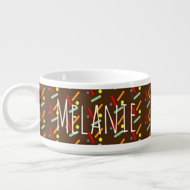 Bold Rainbow Sprinkle Mix Chocolate Ice Cream Bowl (Right)