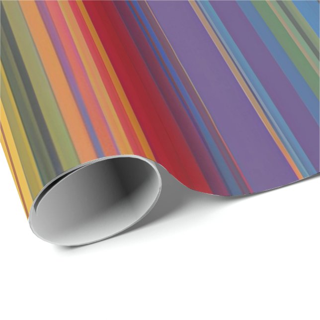 Bold Rainbow Stripe Gift Wrap – Vibrant (Roll Corner)