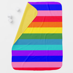 Bold Rainbow Stripes baby blanket
