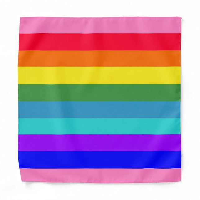 Bold Rainbow Stripes  Bandana (Front)