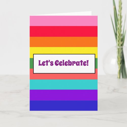 Bold Rainbow Stripes greeting card