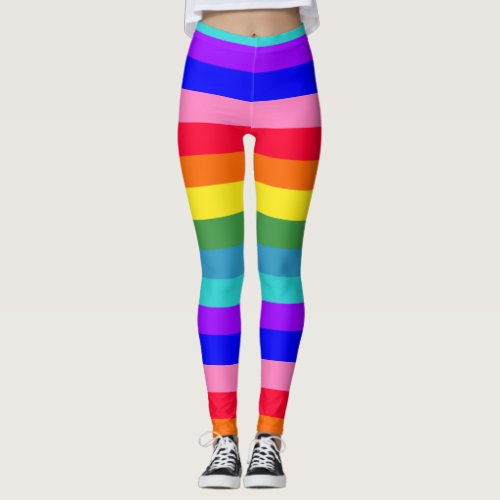 Bold Rainbow Stripes leggings