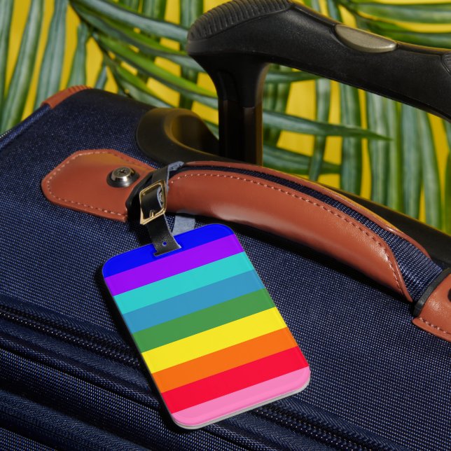 Bold Rainbow Stripes  Luggage Tag (Front Insitu 1)