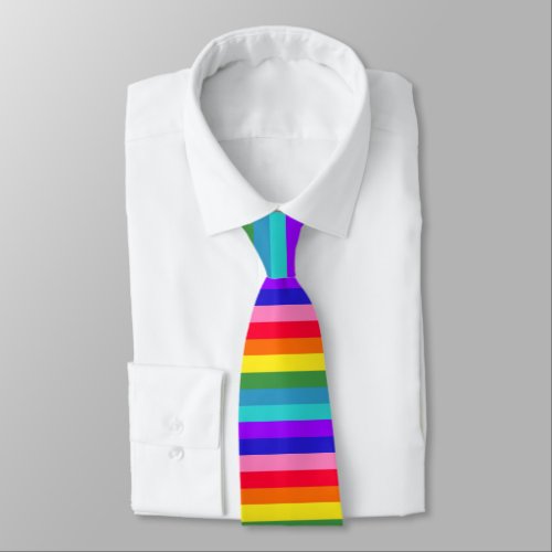 Bold Rainbow Stripes Neck Tie Tie