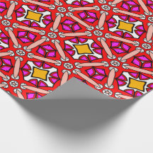 Bold Red Abstract Geometric Kaleidoscope Pattern