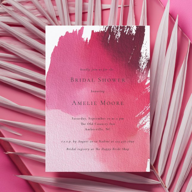 Bold Red Abstract Painting Modern Bridal Shower Invitation (Creator Uploaded)