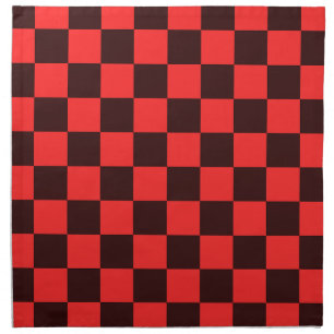 Bold Red and Black Checkered Pattern Design Cloth Napkin