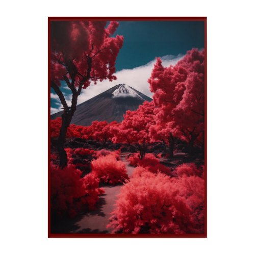 Bold Red and Black Landscape Acrylic Wall Art Acrylic Print