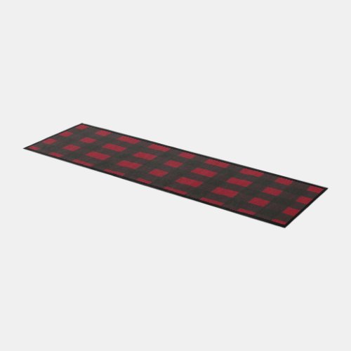 Bold Red and Black Plaid 8x25 Runner