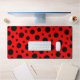 Red and black polka dot desk mat
