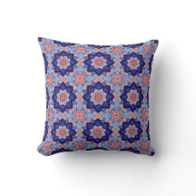 Bold Red and Blue Mandala Tile Pattern