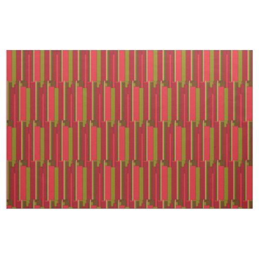 Bold Red and Green Stripes Fabric