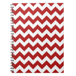 Bold Red and White Chevron Stripes Notebook