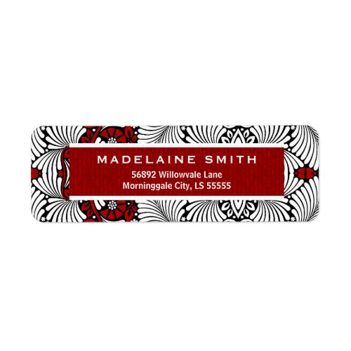 Bold Red and White with Black Return Address Label