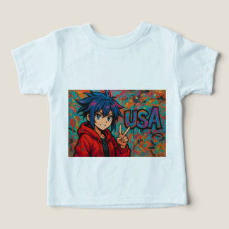 Bold Red Anime USA Graphic T-Shirt Toddler T-shirt