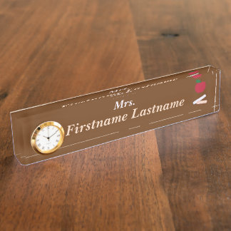 Bold Red Apple – Personalized Teacher Desk  Name Plate