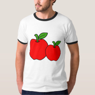 Bold Red Apples Minimal Fruit Illustration T-Shirt